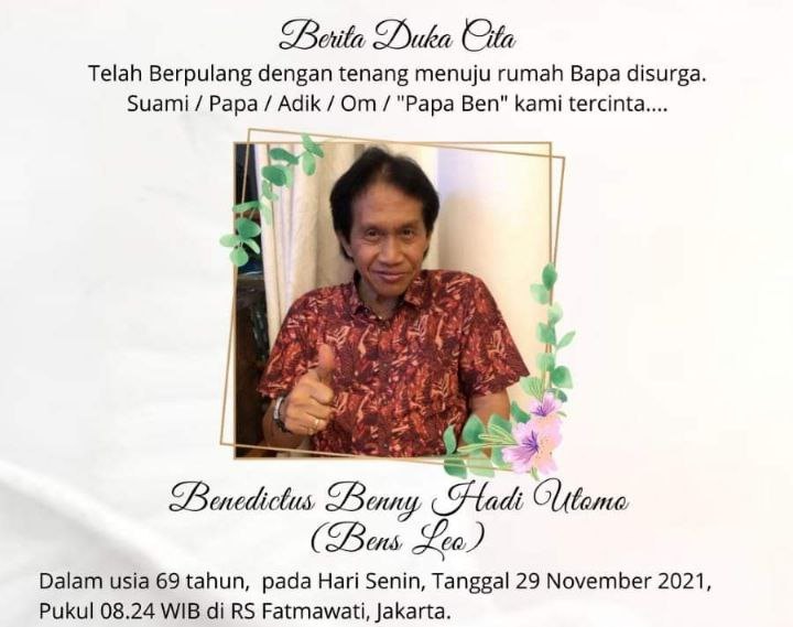 Pengamat Musik Bens Leo Meninggal Dunia