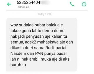 Nomor HP Anggota Dewan Batam Kena Hack Minta Buruh Bubarkan Demo