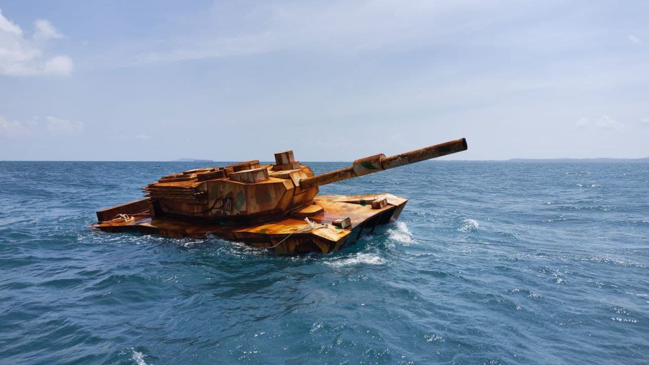 Tank Rongsokan Hanyut Misterius dari Natuna Ditemukan Nelayan Bintan