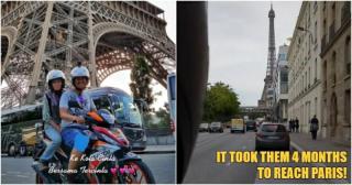 So Sweet! Pasangan Malaysia Tempuh Perjalanan ke Paris Naik Motor Bebek