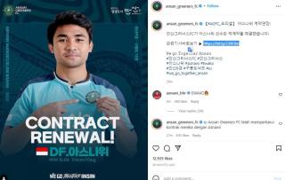 Asnawi Mangkualam Perpanjang Kontrak di Klub Ansan Greeners
