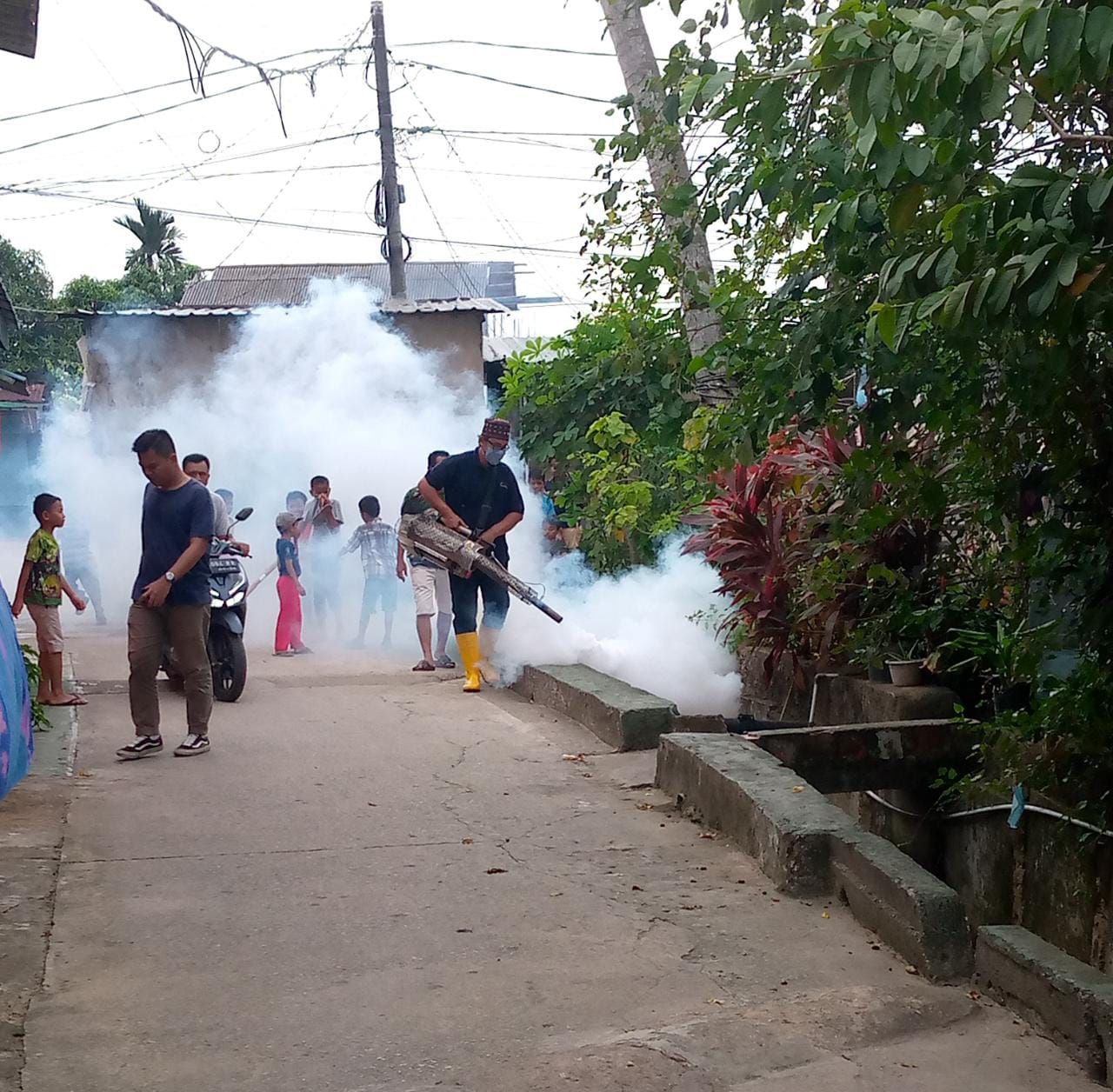 Khawatir Ancaman DBD, Tomas di Batu Merah Fogging Secara Swadaya