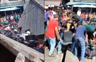 Pasar KUD Tanjungpinang Roboh, Satu Anak Terjepit, dan 3 Orang Jatuh ke Laut