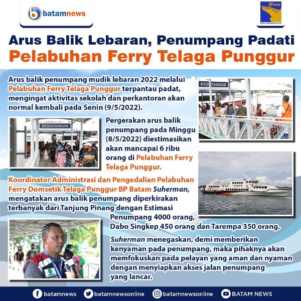 INFOGRAFIS: Arus Balik Lebaran di Pelabuhan Punggur Batam