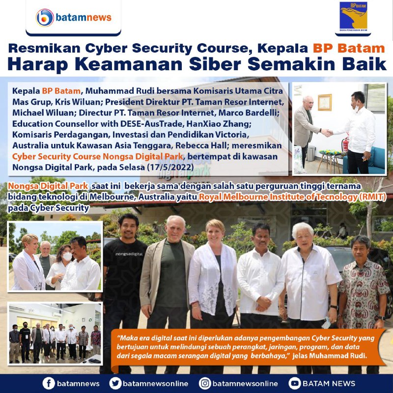 INFOGRAFIS: Peresmian Cyber Security Course Nongsa Digital Park