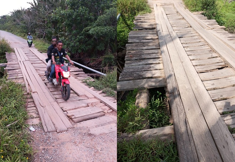 Lapuk dan Berbahaya, Jembatan Kayu di Desa Musai Lingga Segera Dibongkar
