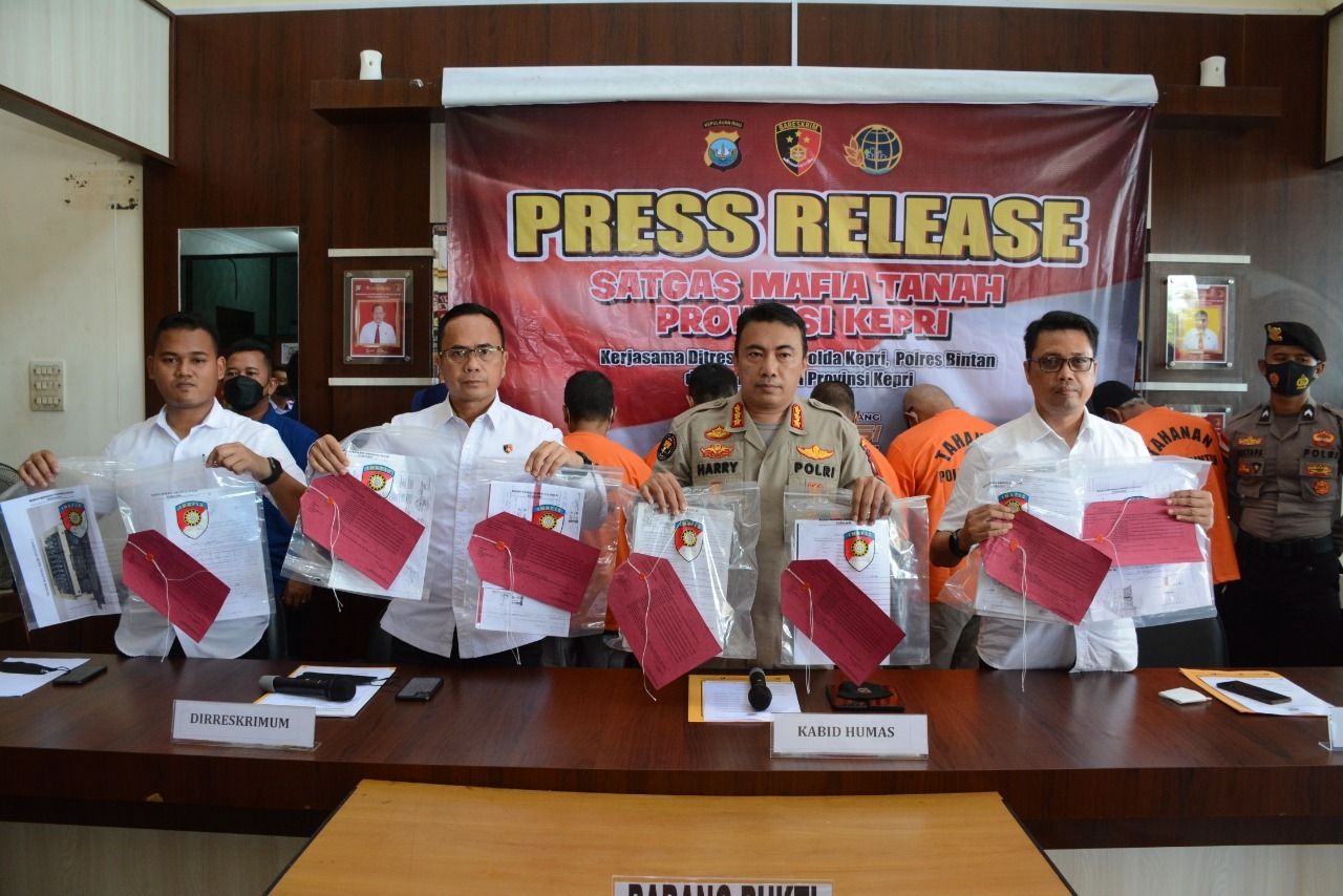 Total 19 Orang Tersangka Kasus Mafia Tanah di Bintan