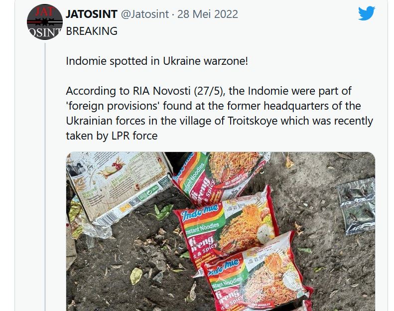 Pasukan Rusia Temukan Indomie di Lokasi Perang Ukraina