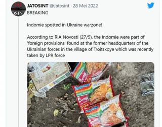 Pasukan Rusia Temukan Indomie di Lokasi Perang Ukraina