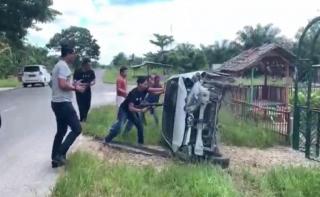 Sempat Ditembak dan Dikejar Polisi, Mobil Kurir Narkoba Terbalik di Pekanbaru