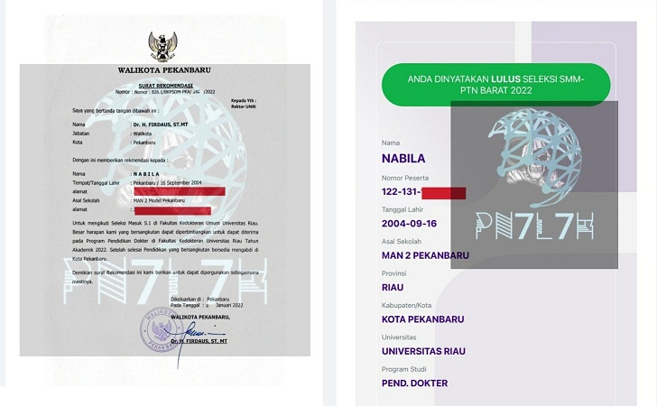 Heboh, Anak Pejabat Masuk Fakultas Kedokteran Unri Pakai 