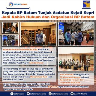 INFOGRAFIS: Asdatun Kejati KepriÂ Jabat Kabiro Hukum dan Organisasi BP Batam