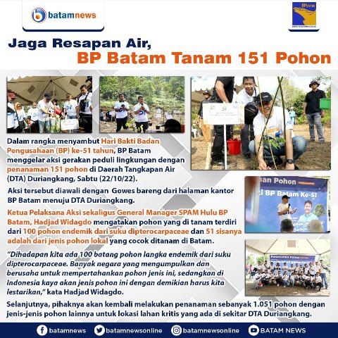 INFOGRAFIS: Penanaman 151 Pohon di DTA Duriangkang Jaga Resapan Air