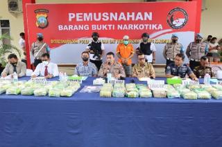Polda Kepri Musnahkan Tangkapan 58 Kilogram Sabu Jaringan Internasional