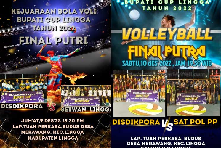 Saksikan Final Kejuaraan Voli Bupati Cup 2022, Dua Tim Disdikpora Lingga Vs Setwan dan Satpol PP