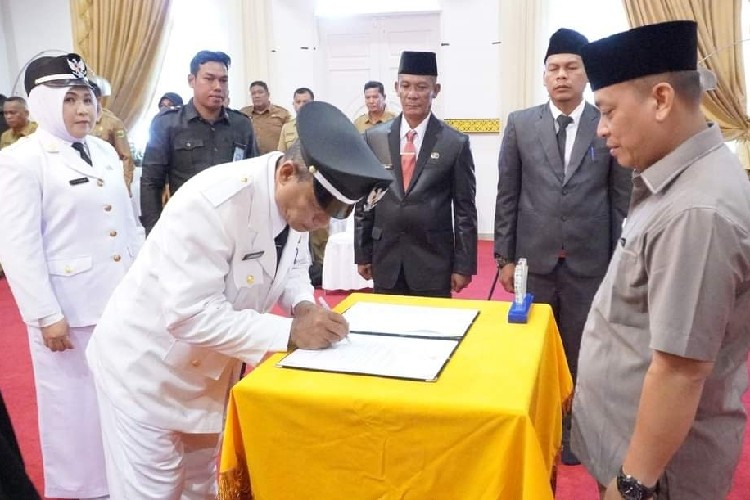 Bupati Lingga Lantik Dua Pejabat Lurah Pimpin Kelurahan Berlian dan Daik sepincan