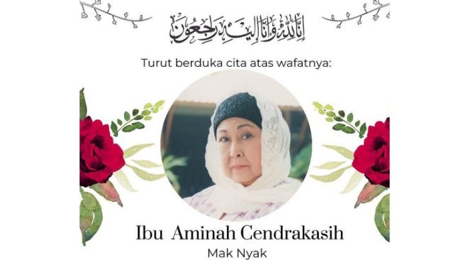 Aminah Cendrakasih Wafat, Dimakamkan Satu Liang Lahat dengan Ibunda