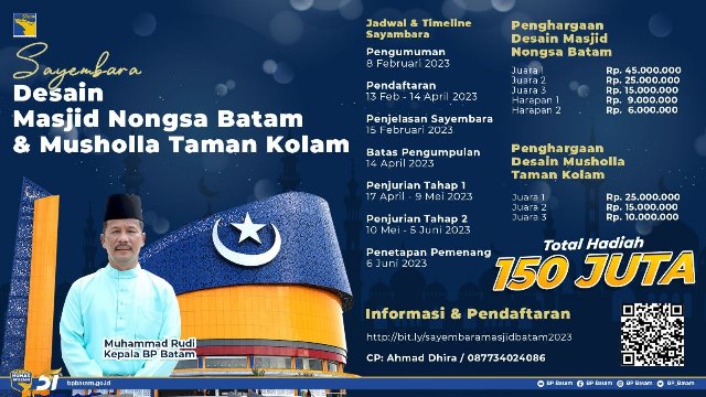 BP Batam Gelar Sayembara Desain Masjid Nongsa dan Musala Taman Kolam