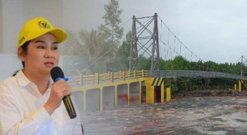 Dua Desa di Lingga Terhubung Jembatan Gantung Berkat Cen Sui Lan