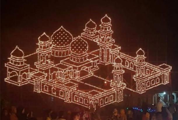 Sambut Idul Fitri, Lampu Colok dan Lampu Hias Terangi Karimun