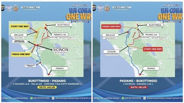 Polda Sumbar Terapkan Jalur Satu Arah Bukittinggi-Padang Selama Lebaran 2023, Berikut Jalur Alternatifnya