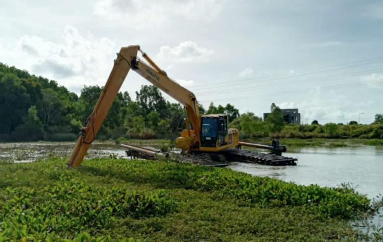 Upaya Pemeliharaan Air Bersih: BP Batam Terus Lakukan Pembersihan Eceng Gondok