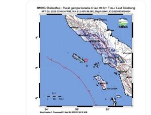 Terkini, Gempa Bumi 4,9 Magnitudo Guncang Sinabang, Aceh