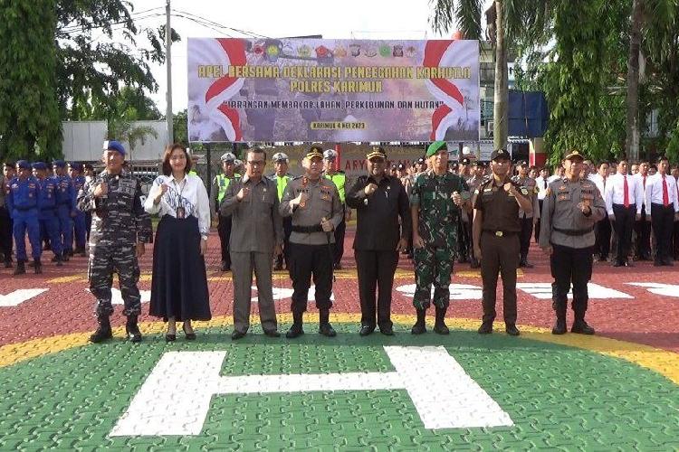 Polres Karimun Gelar Apel Antisipasi Karhutla di Tengah Cuaca Panas