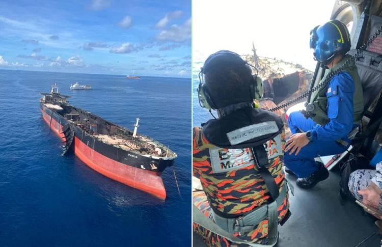 Kapal Tanker MT Pablo Terbakar di Johor, 25 Kru Selamat, 3 Kru Lagi Masih Dicari 