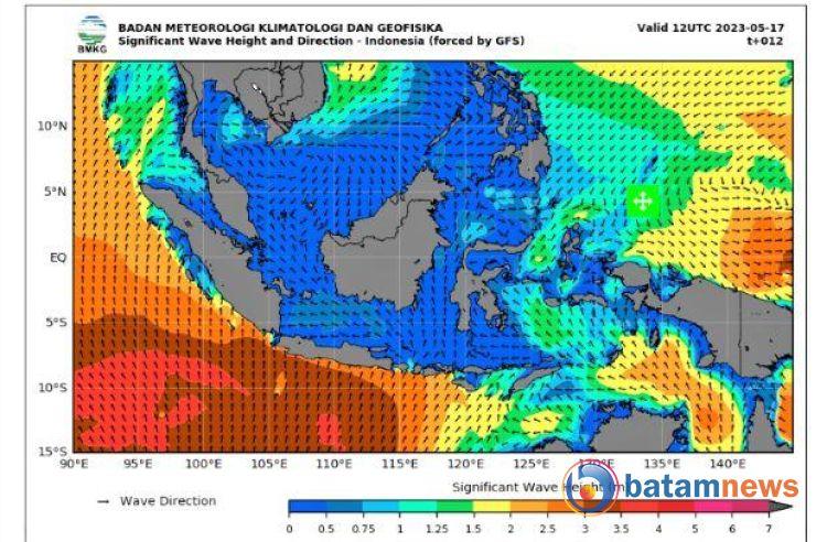 Prakiraan Cuaca Perairan Batam Hari Ini: Cuaca Hujan Ringan dan Gelombang Tenang