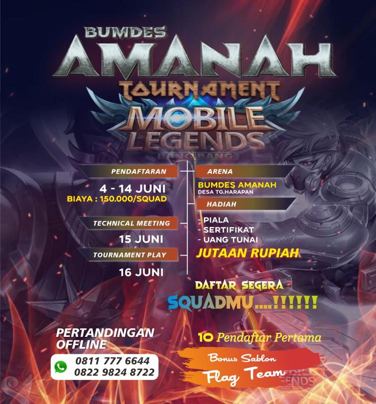 Buruan Daftar! BUMDes Amanah di Lingga Gelar Turnamen Mobile Legends, Total Hadiah Jutaan Rupiah