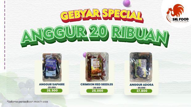 SNL Food Menggelar Promo Menyegarkan! Nikmati Buah-buahan Segar, Mulai dari Anggur Sapir Hingga Leci Merah