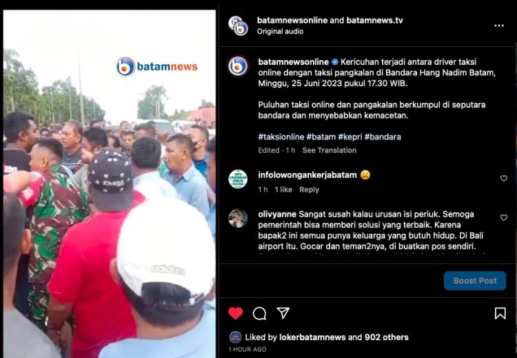 Bentrok Driver Taksi Online Vs Pangkalan di Bandara Hang Nadim, Polisi Turunkan Water Canon