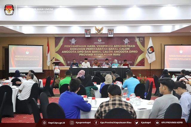 KPU Kepri: 653 Bacaleg DPRD Kepri Belum Memenuhi Syarat AdministrasiÂ 