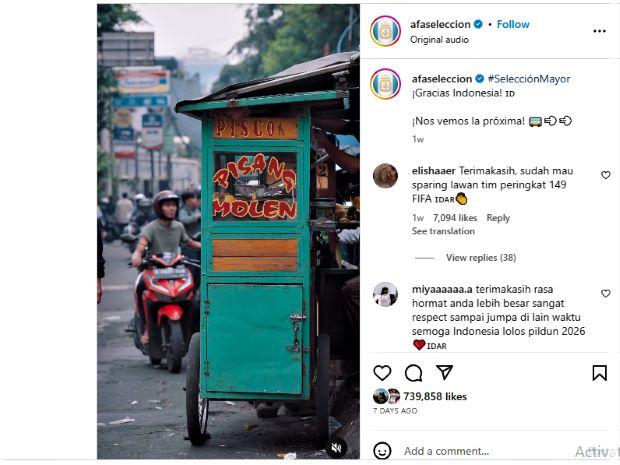 Terkesan dengan Indonesia, AFA Argentina Posting Video Starling dan Pisang Molen