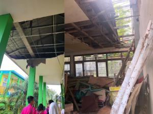 Miris, Bangunan SMKN 1 Tanjungpinang Rusak Parah hingga Plafon Menimpa Siswa