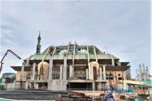 Revitalisasi Masjid Agung Batamcenter: Basement Selesai, Pekerjaan Atap Dimulai pada Bulan Juli