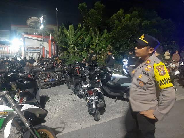 Patroli Blue Light Polresta Pekanbaru Amankan Puluhan Sepeda Motor