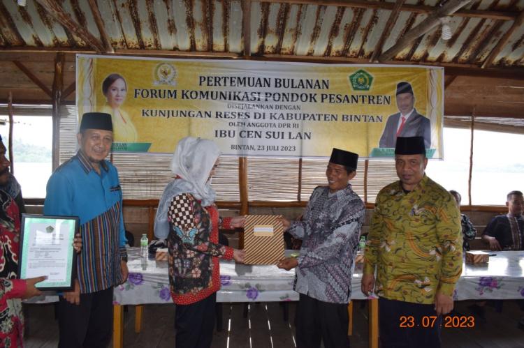Cen Sui Lan Serap Aspirasi Ponpes di Bintan, Singgung Peningkatan Sarpras