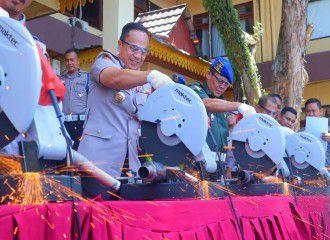 Razia Kendaraan Januari-Juli 2023 di Pekanbaru: 510 Knalpot Brong Dimusnahkan