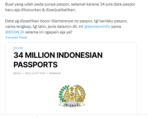 Hacker Bjorka Diduga Bocorkan 34 Juta Data Paspor Orang Indonesia di Dark Web