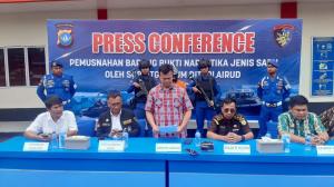 Ditpolairud Polda Kepri Musnahkan 1 Kilogram Sabu Hasil Tangkapan