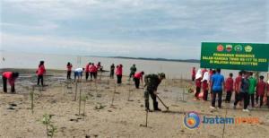 Mencegah Abrasi: 500 Pohon Mangrove Ditanam di Pantai Pasar Lama Buru Karimun