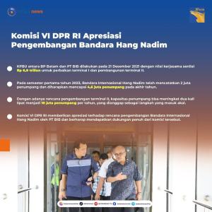 INFOGRAFIS: Komisi VI DPR RI Apresiasi Pengembangan Bandara Hang Nadim