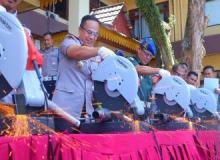 Razia Kendaraan Januari-Juli 2023 di Pekanbaru: 510 Knalpot Brong Dimusnahkan