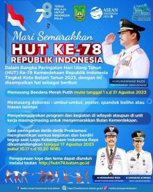Pemko Batam Mengajak Partisipasi Masyarakat untuk Peringati HUT Ke-78 Kemerdekaan RI