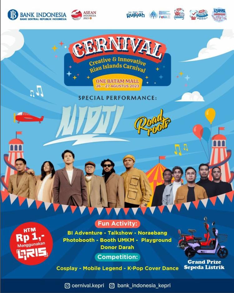 CERNIVAL 2023: Festival di Batam Dimeriahkan Band Nasional dan Lokal, Fokus pada QRIS dan Pembayaran Digital
