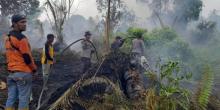 Tim Gabungan Berjibaku Padamkan Kebakaran Hutan dan Lahan di Kampar Riau