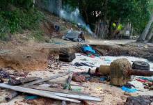 Jalan Permukiman di Galang Rusak Parah Akibat Abrasi