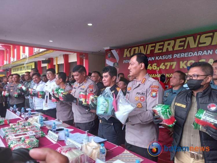 Berikut Daftar Lokasi Penangkapan Pelaku Narkoba Seberat 46 Kg yang Dimusnahkan di Batam